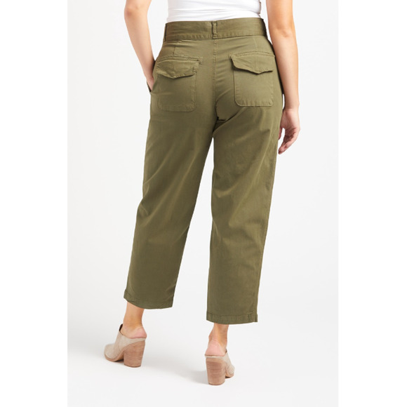 EDWIN NWT Isla Olive Green Pleated Barrel Trouser Pant // 30 - Picture 2 of 13